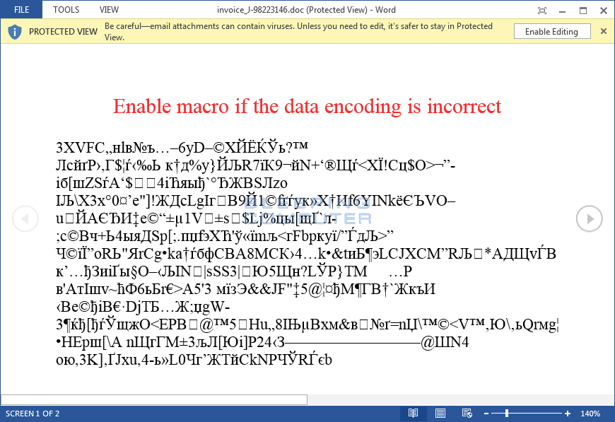 Esempio di Documento Word Malevolo